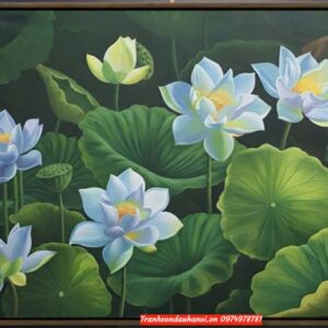 Tranh hoa sen thuần khiết trong sáng SN2