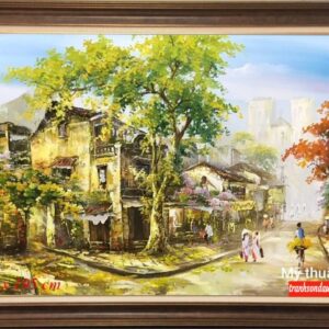 Tranh sơn dầu phố cổ đẹp  nhất SN 20