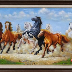 Tranh sơn dầu mã đáo thành công phòng khách