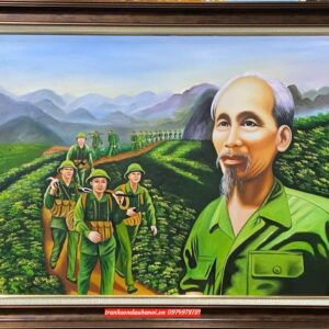 Tranh Bác Hồ cùng chúng cháu hành quân SN36