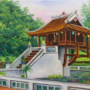 Tranh chủa một cột, tranh sơn dầu chùa một cột