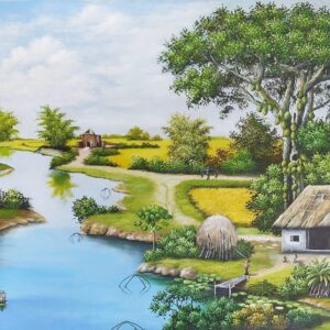 Tranh đồng quê sơn dầu, tranh đồng quê sông nước