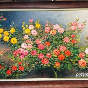 Tranh hoa hồng sơn dầu vẽ SN121