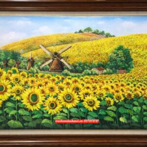 Bức tranh hoa hướng dương sơn dầu yêu thích SN112