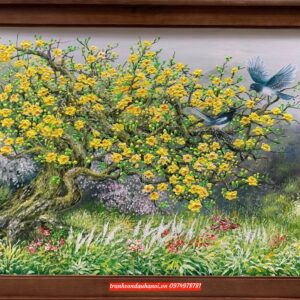 Tranh hoa mai vàng sơn dầu SN103