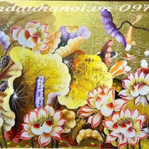 Tranh hoa sen , tranh hoa sen dát vàng đẹp nhất SN43