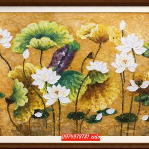 Tranh hoa sen hiện đại trang trọng nhất
