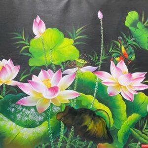 Tranh hoa sen, tranh hoa sen bông hồng SN4