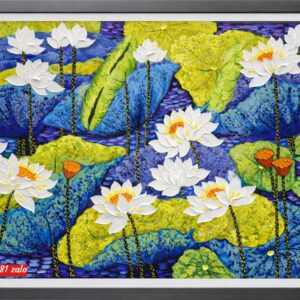 Tranh hoa sen vẽ nổi bay nghệ thuật