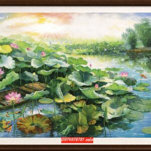 Tranh hoa sen đầm sen đẹp nhất