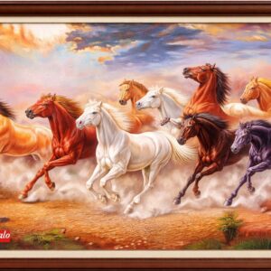 tranh sơn dầu mã đáo thành công thắng trận H63