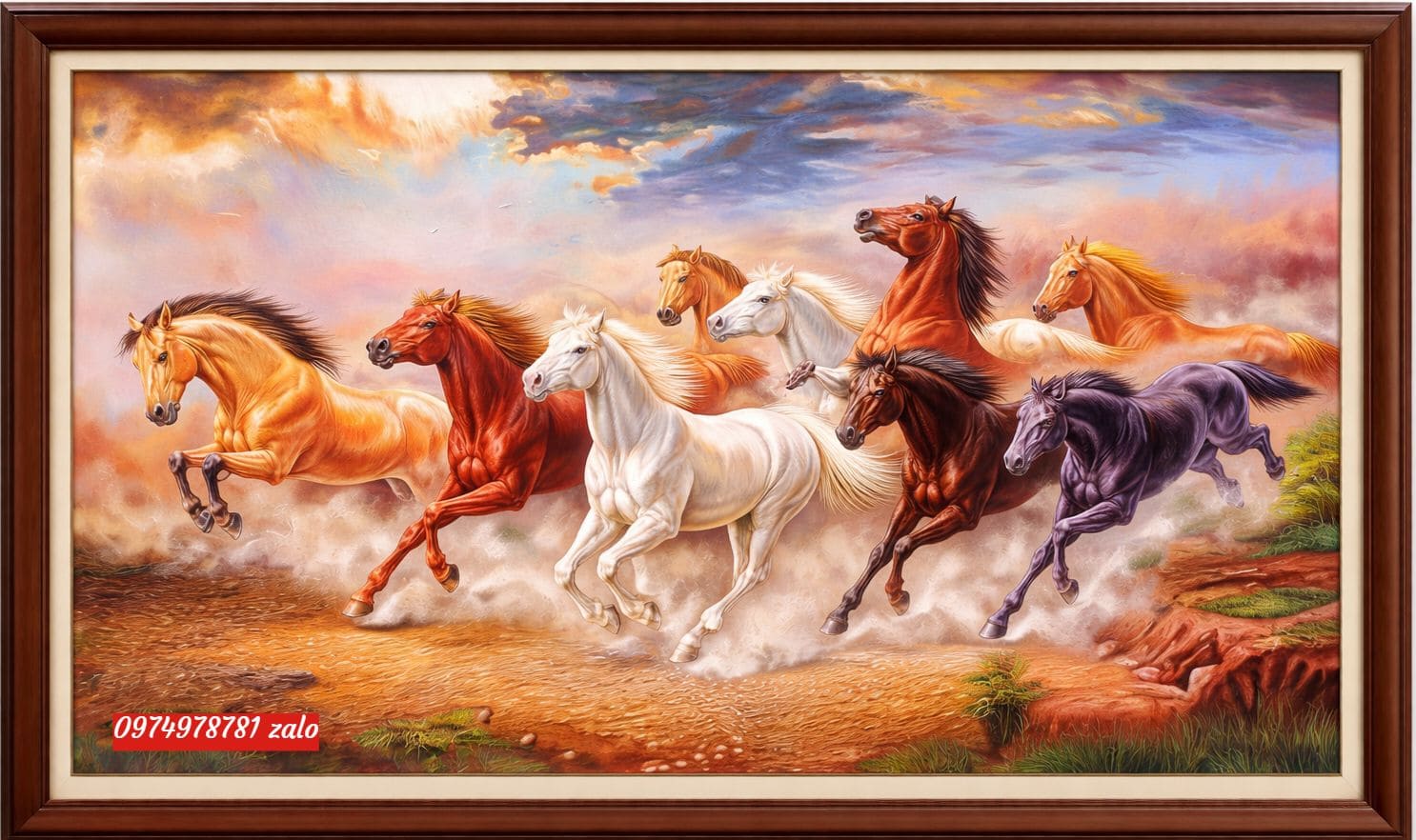 tranh sơn dầu mã đáo thành công thắng trận H63