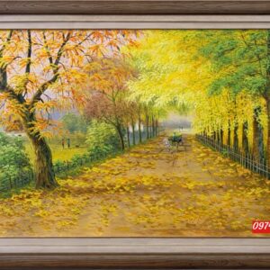 Tranh mùa thu vàng phong cảnh đẹp Nhất