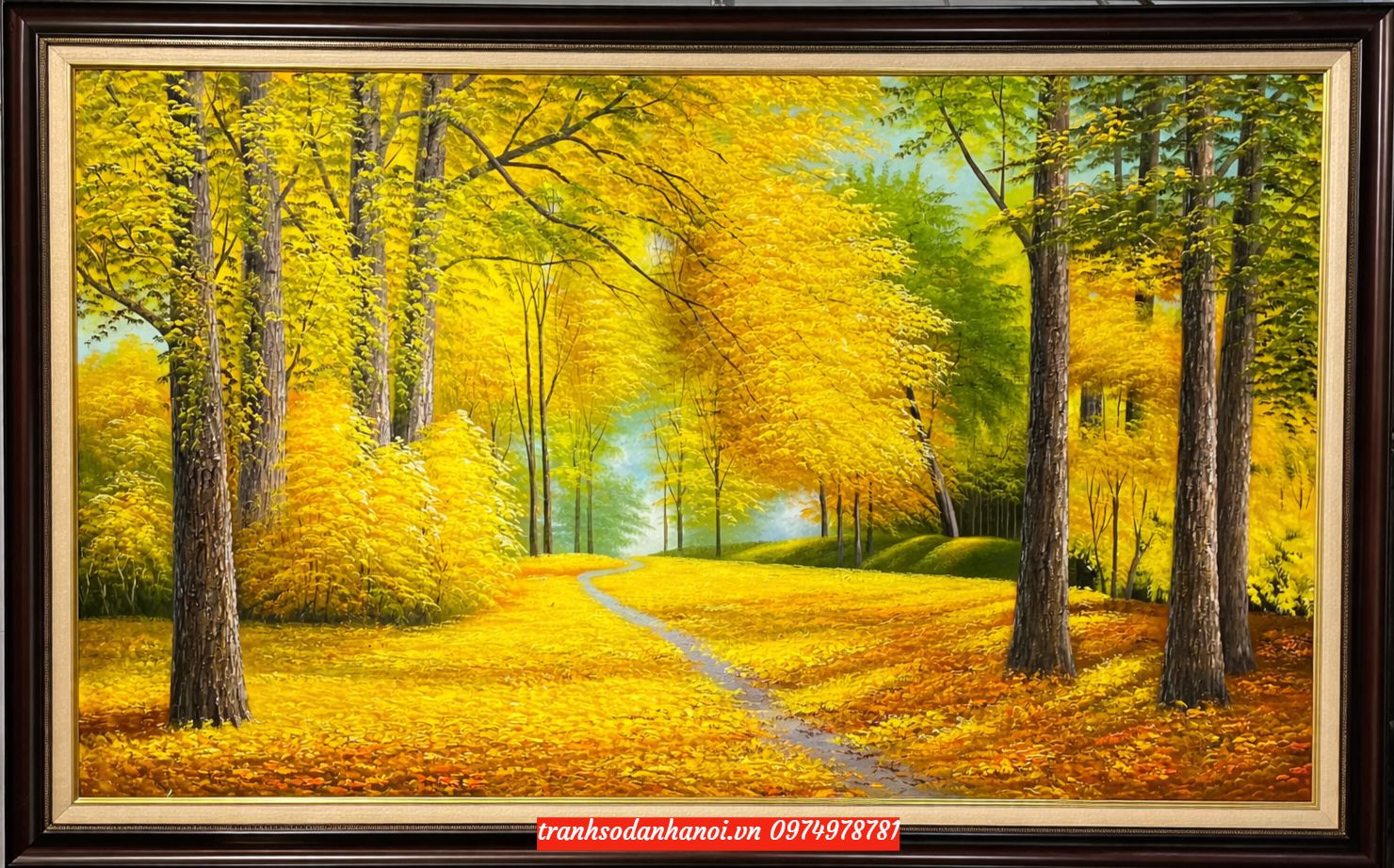 Tranh mùa thu vàng tranh sơn dầu phong cảnh SN80