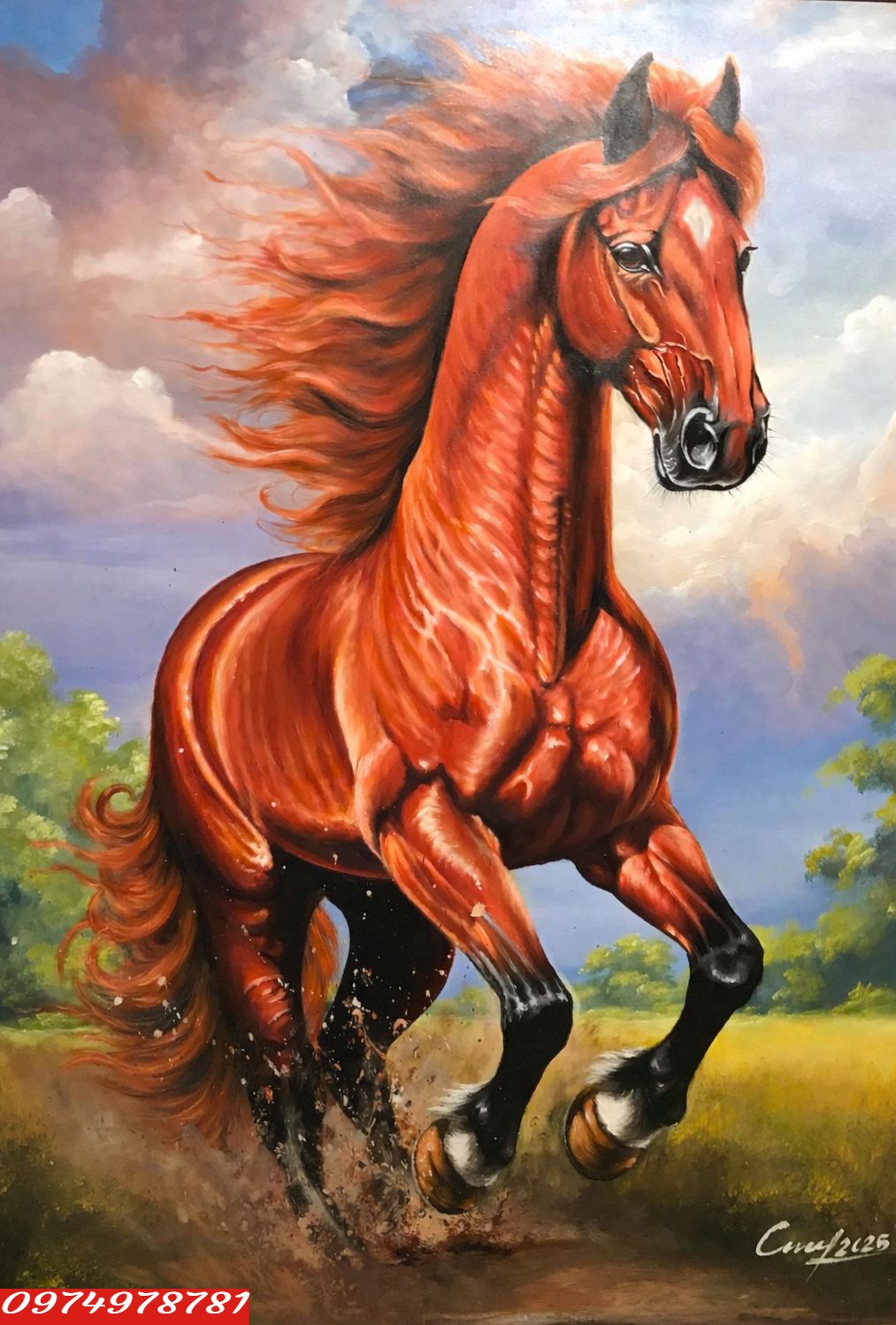 Tranh ngựa tranh mã đáo thành công SN118