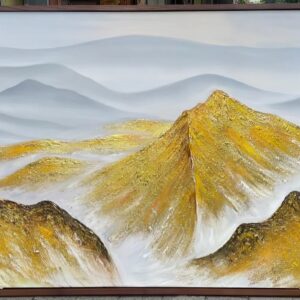 Tranh núi dát vàng, ,tranh núi đẹp sang trọng H124