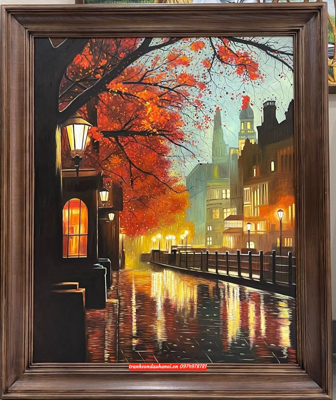 Tranh phố châu âu sơn dầu SN109