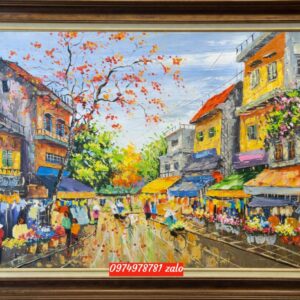 Tranh phố cổ, tranh phố cổ đẹp vẽ nổi