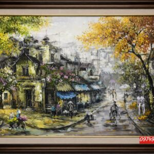 Tranh phố, tranh sơn dầu phố cổ hà nội P91