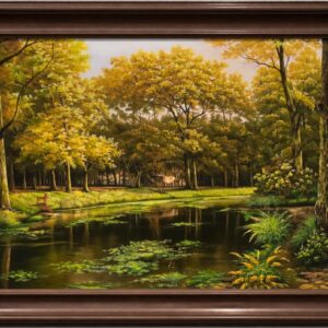 Tranh phong cảnh châu âu , phong cảnh rừng cây mùa thu