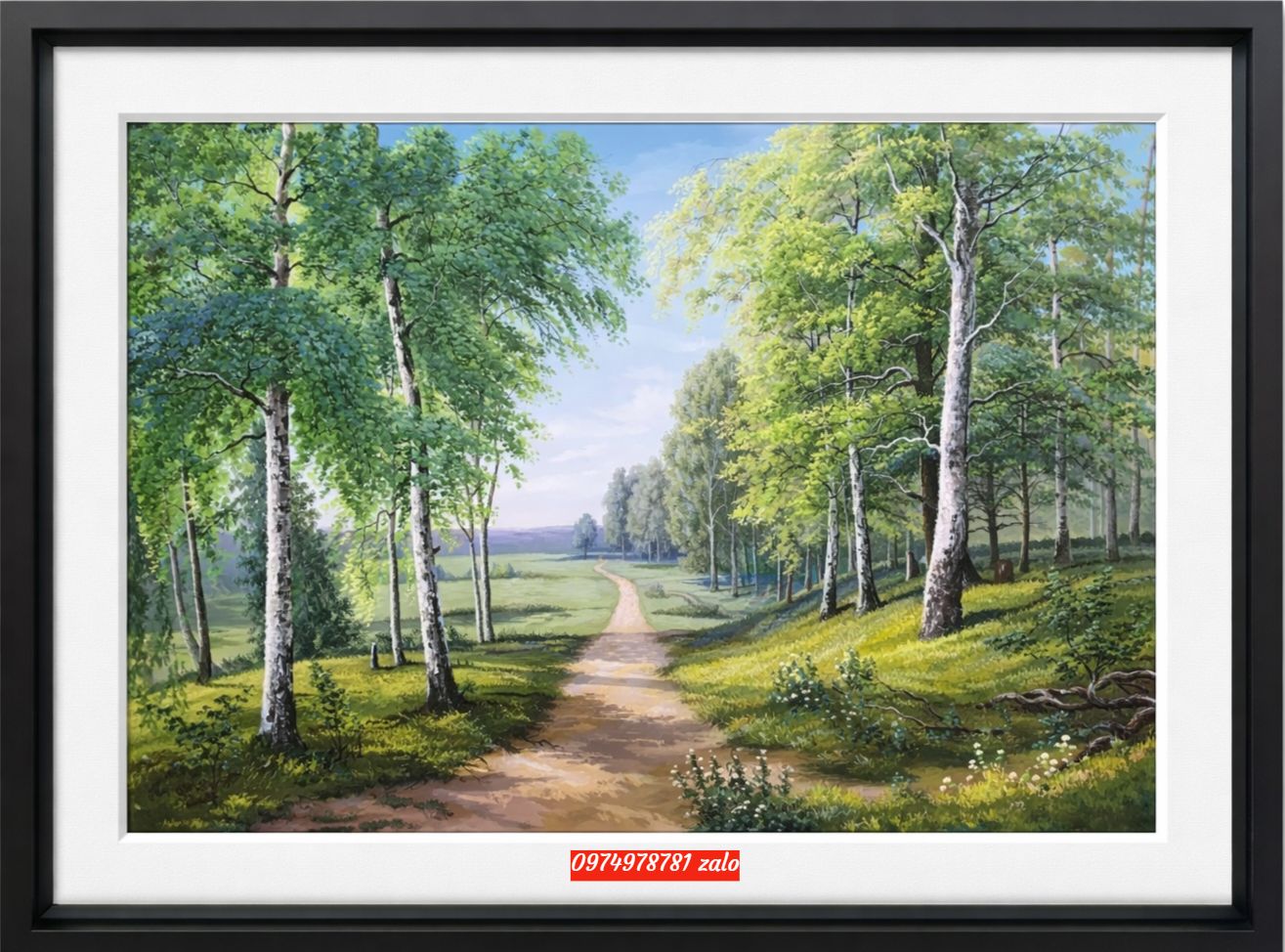 Tranh phong cảnh sơn dầu đẹp phong cảnh hàng cây