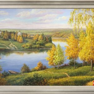 Tranh phong cảnh đẹp mùa thu ấm cúng