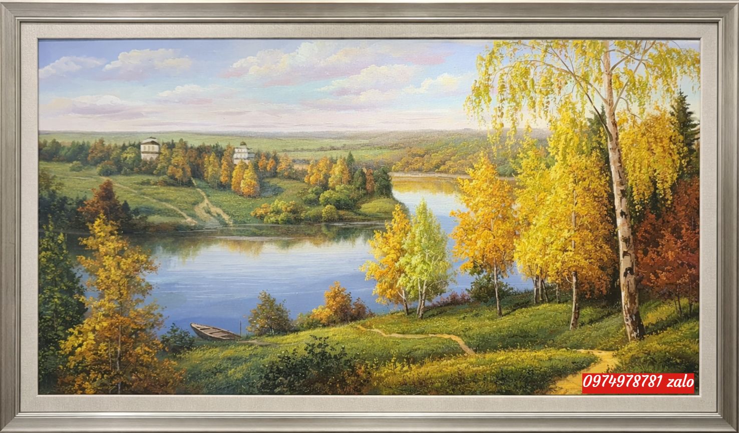 Tranh phong cảnh đẹp mùa thu ấm cúng