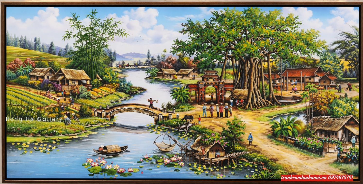 Tranh phong cảnh đồng quê ,tranh quê hương SN97