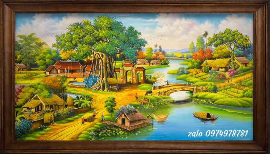 Tranh phong cảnh đồng quê tranh quê hương SN118