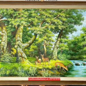 Tranh rừng cây rừng sồi nga tranh phong cảnh châu âu SN71