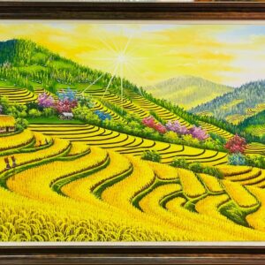Tranh ruộng bậc thang sơn dầu tây bắc SN25