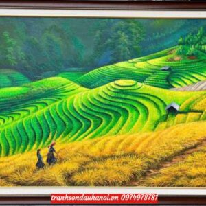 Tranh ruộng bậc thang treo phòng làm việc SN66