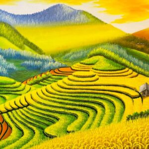 Tranh ruộng bậc thang treo phòng làm việc SN13