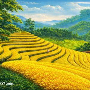 TRANH RUỘNG BẬC THANG ĐẸP Ý NGHĨA