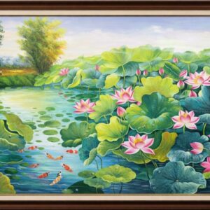 Tranh sen hoa sen phong cảnh đẹp nhất