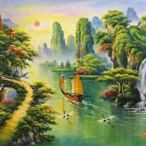 Tranh sơn dầu sơn thuỷ hữu tình S66