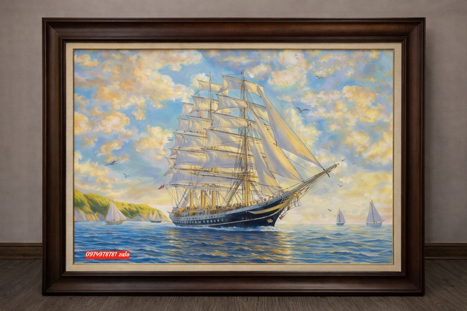 Tranh thuận buồm xuôi gió ra khơi phong thuỷ