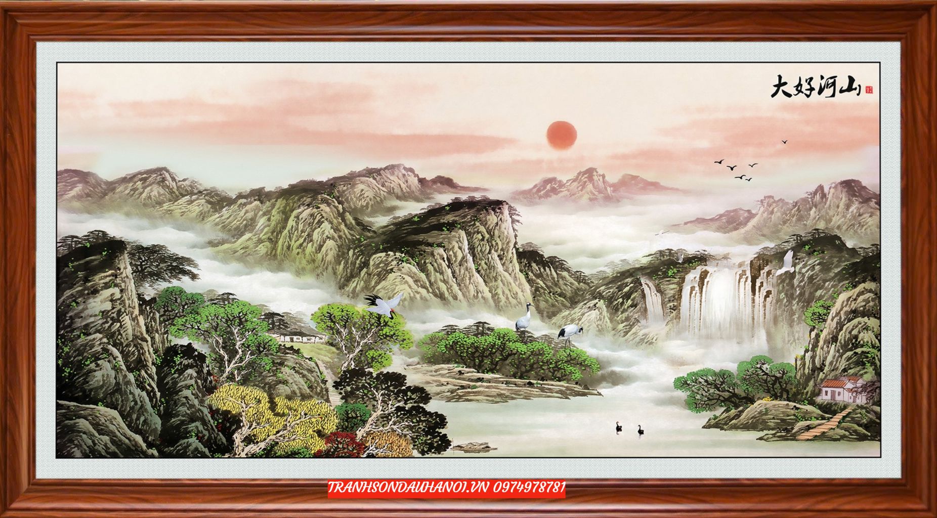 Tranh thuỷ Mặc, tranh thuỷ mặc đẹp sơn thuỷ SN85