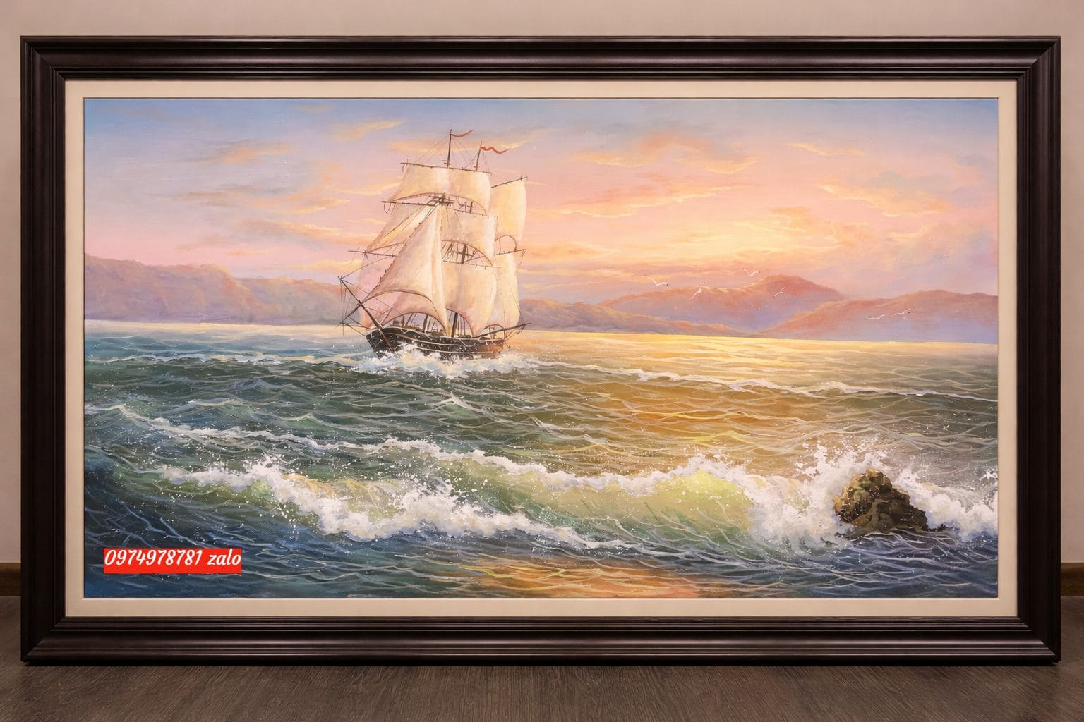 Tranh thuận buồm xuôi gió nhẹ nhàng sang trọng