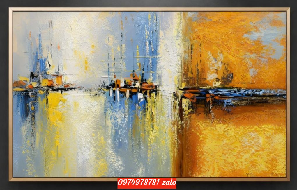 Tranh trừu tượng hiện đại tông gam Ấm
