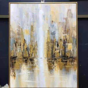 Tranh trừu tượng dát vàng đẹpTH21