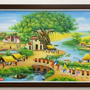 Tranh vinh quy bái tổ tranh sơn dầu đẹp