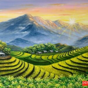Tranh ruộng bậc thang phong cảnh đẹp treo tường HS32