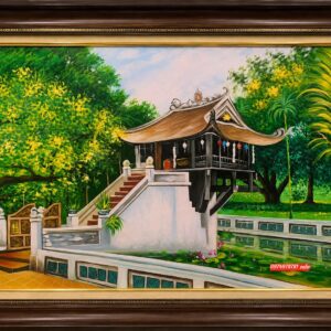Tranh Chùa Một Cột - Tranh sơn dầu